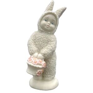 Snowbabies‎ Easter Bunny Figurine Holding Flower Basket Department 56